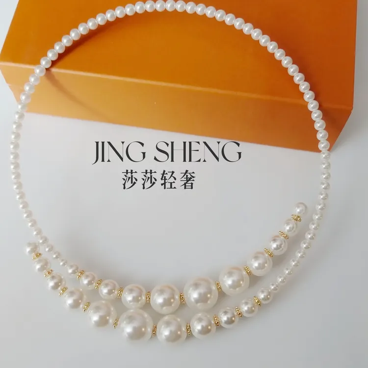 铜合金仿珍珠项链 【王妃】法式复古时尚高贵气质女人简约项链手工