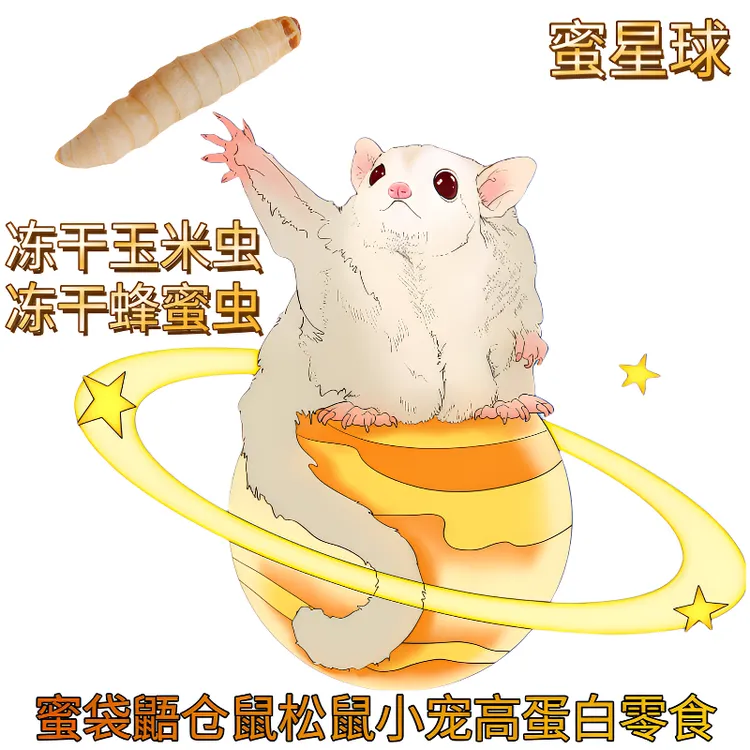 蜜星球蜜袋鼯仓鼠小宠零食高蛋白冻干玉米虫蜂蜜虫增肥营养食物