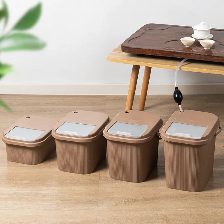 手提茶渣桶塑料废水桶功夫茶具配件茶台垃圾桶小茶桶家用排水桶