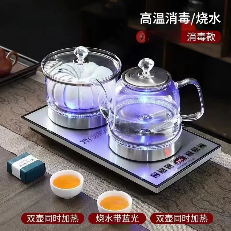 玻璃茶壶茶具烧水煮茶一体防烫恒温大容量保温套装带灯家用透明