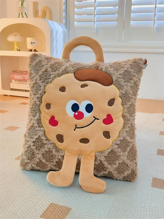 【小饼干】多功能二合一折叠抱枕被子靠垫被可爱车载午休毯子两用