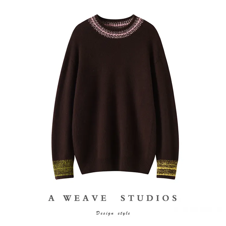 圆领STUDIOS宽松加厚羊绒衫上衣女羊毛衫百搭长袖针织