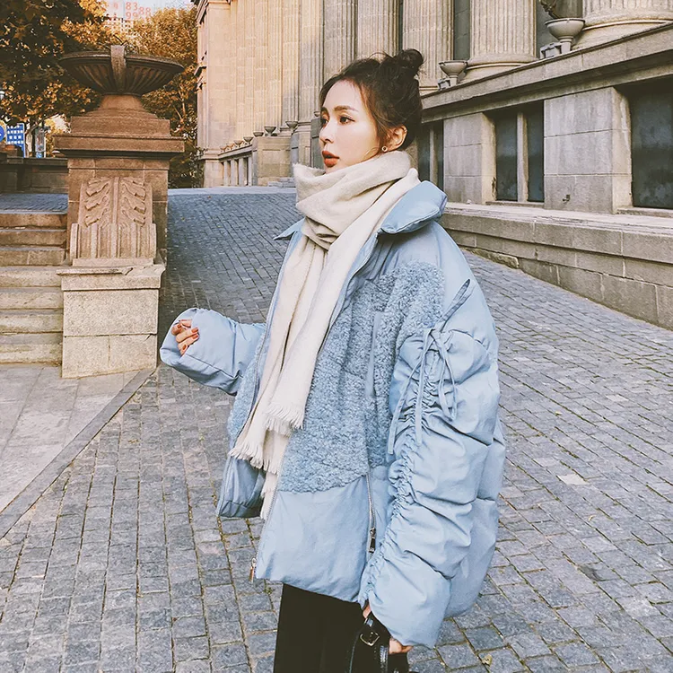 【冬季现货】拼接棉衣短外套199-9098--