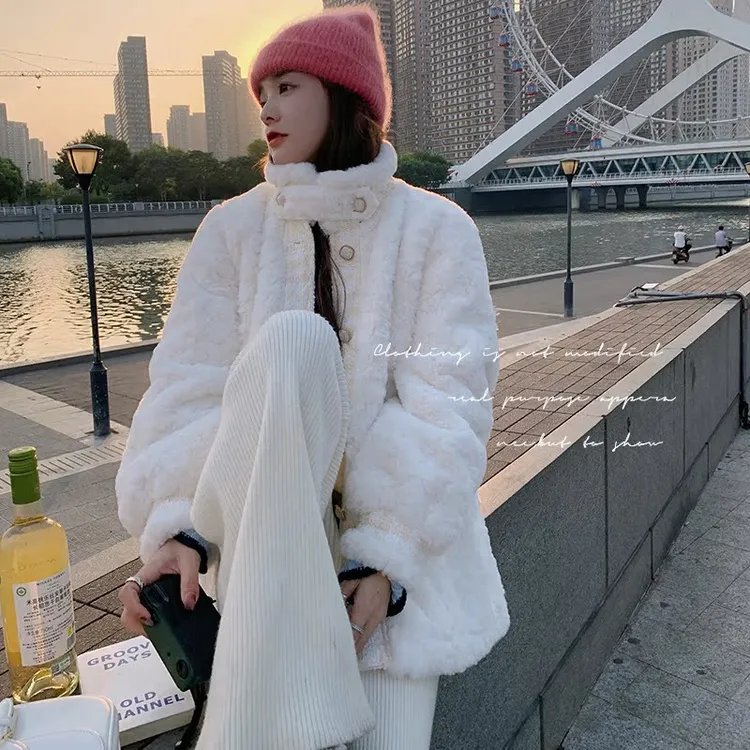 【现货冬装】中长款羊羔毛小香风不掉毛厚实199-6801-