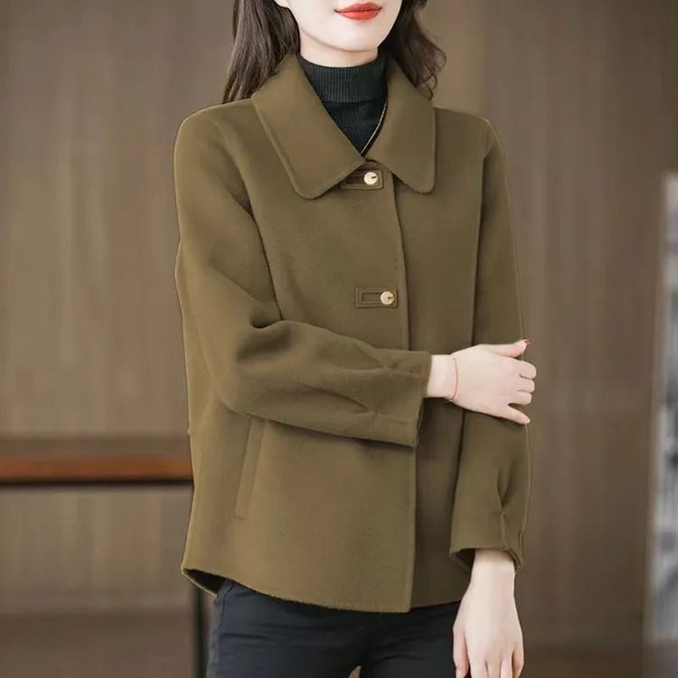 厚款扎染春季毛呢外套春秋时尚女装气质洋气短款宽松外套女士