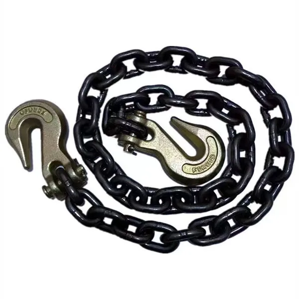 起重链条双钩羊角抓钩锰钢链条铁链条吊石材钩捆绑链运输捆绑链子