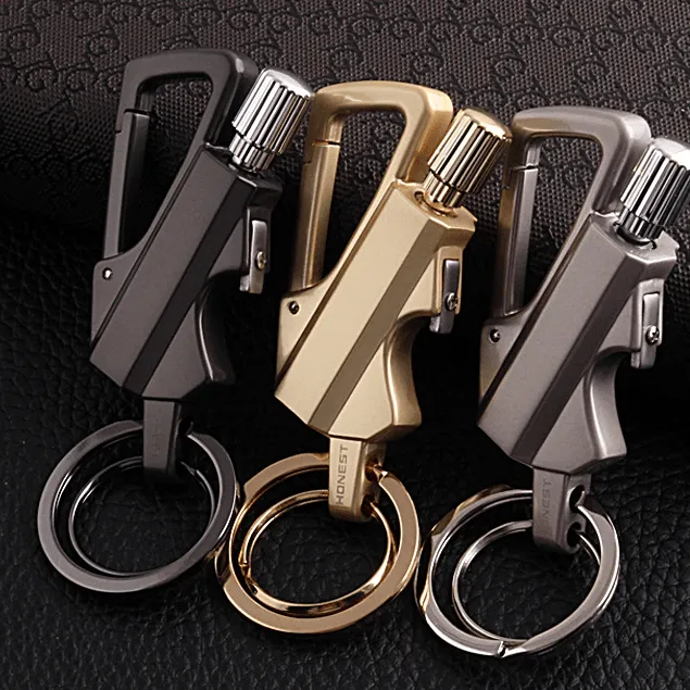 万次手工迷你男士火柴钥匙扣创意户外防水多功能打火机带啤酒开