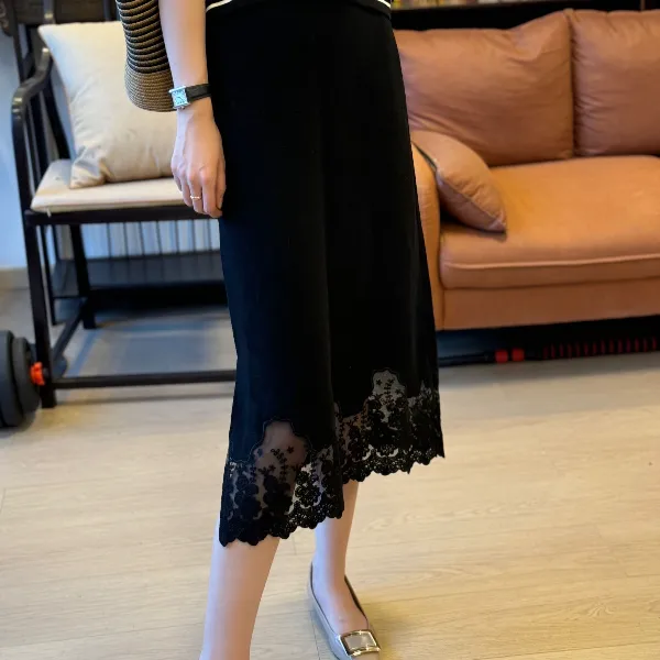 MOLANOOTD“秀丽”2024秋冬新品绵羊毛蕾丝边半身裙莫兰ML-100402