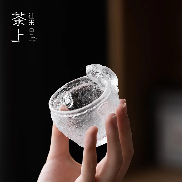 故宫琉璃猫门海御杯主人杯单杯高档女士专用品茗茶杯创意玻璃茶盏