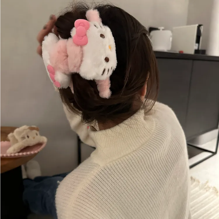 可爱抓夹韩系甜粉元气甜美少女百搭个性后脑勺盘发鲨鱼夹发饰