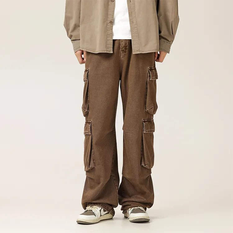 秋冬新款美式重磅工装长裤男女款高街多口袋阔腿街头休闲百搭裤子