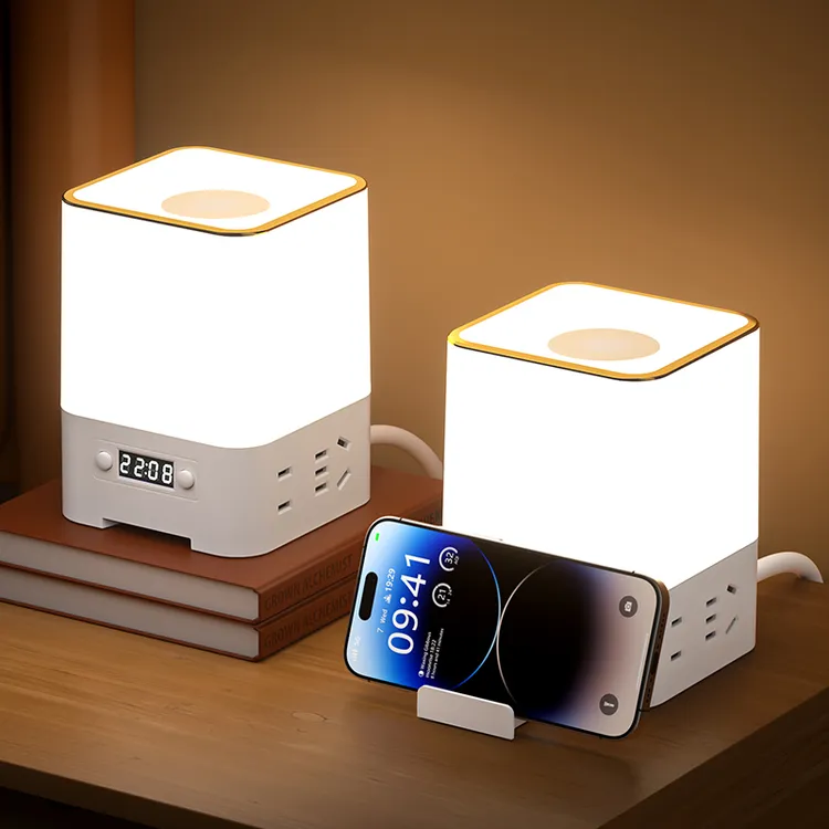 床头灯多功能插座台灯卧室灯小夜灯插线板专用夜间家用桌面宿舍灯