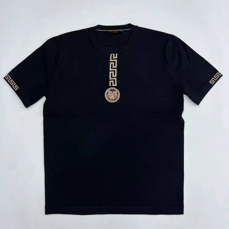 男士冬季针织毛衣短袖1871时尚休闲百搭打底圆领修身经典提花男装