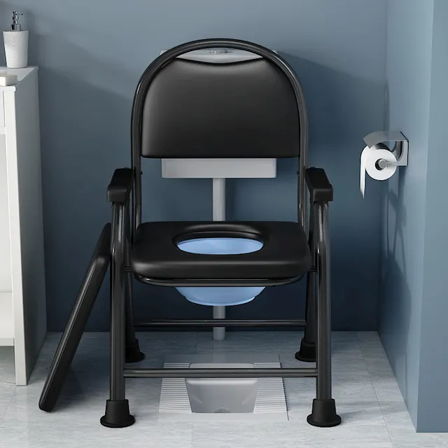 坐便椅老年人残疾人坐便器移动马桶厕所凳坐便凳孕妇可折叠坐厕椅