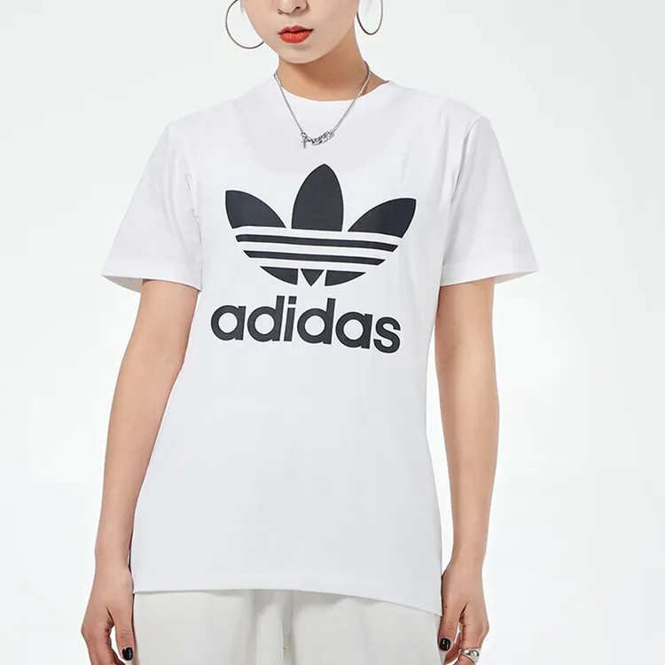 Adidas阿迪达斯三叶草女装2025新款圆领透气舒适运动T恤GN2899