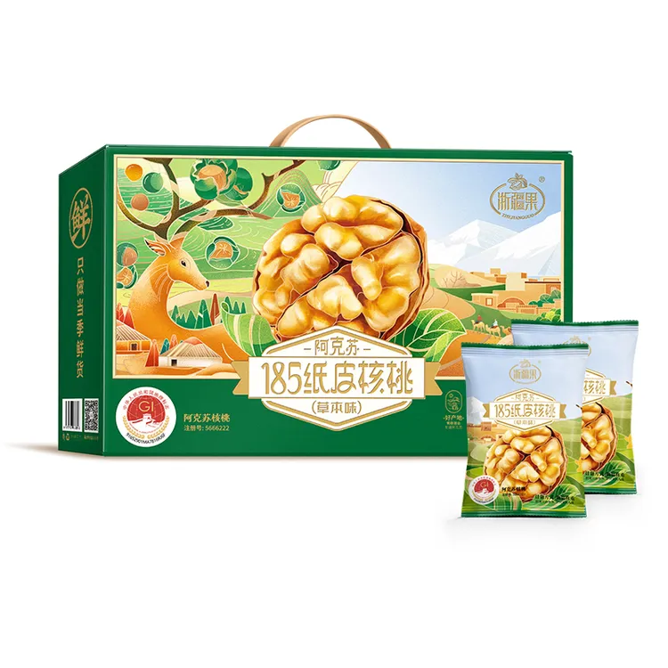 2026浙疆果阿克苏185纸皮核桃草本味礼盒1kg地理标识产品