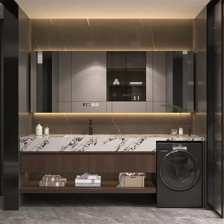 宝格丽岩板洗衣机一体柜浴室柜洗衣机柜洗手盆一体洗手洗漱台