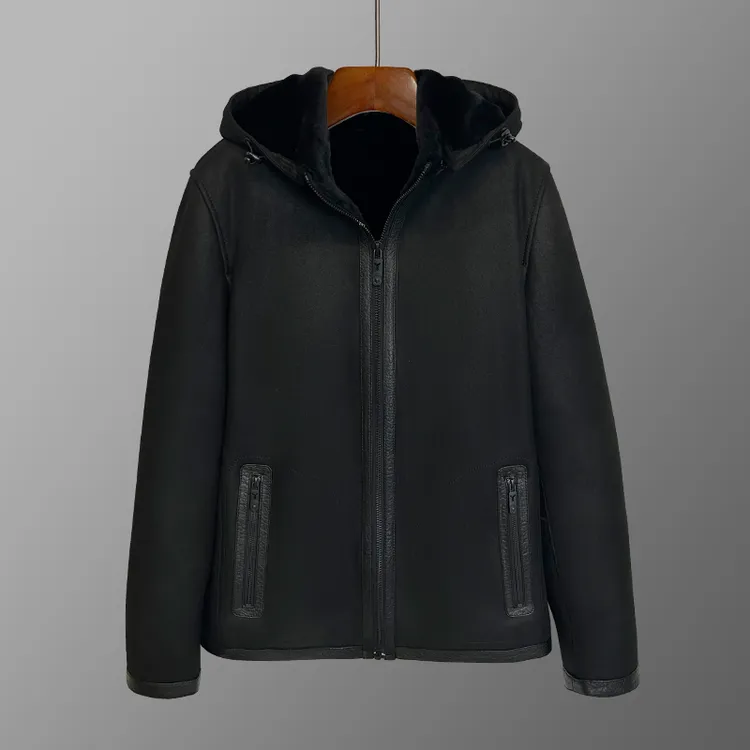 高档真皮男装秋冬休闲保暖时尚皮毛一体2070