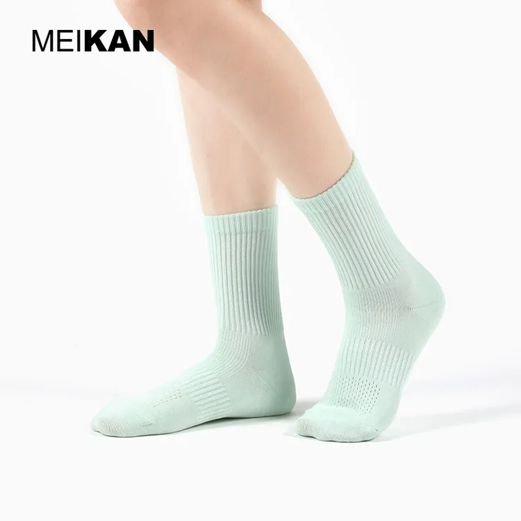 美看7A级抗菌直角袜棉女袜吸汗透气春秋薄款短袜中筒袜男夏5双装