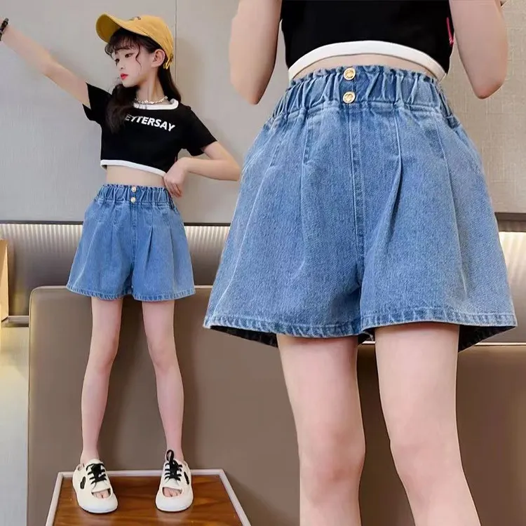 女童夏装短裤夏季外穿2025新款儿童牛仔短裤女大童裤子薄款宽松潮