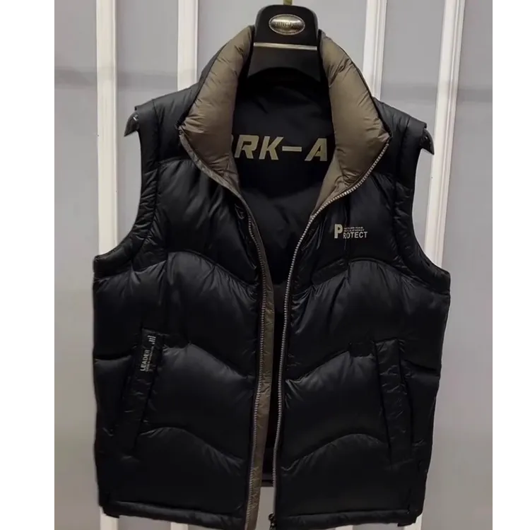 维比萨玻冬季新款男士羽绒立领马甲外穿韩版百搭保暖防寒短款坎肩