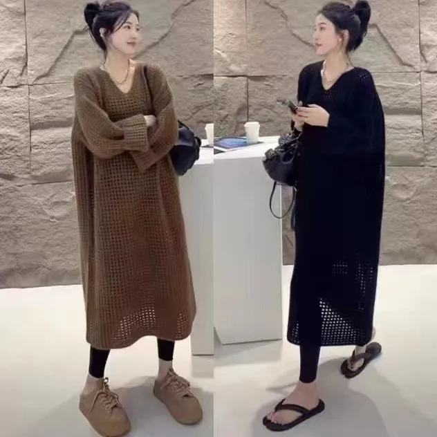早秋新款大码针织裙宽松时尚韩版气质女装