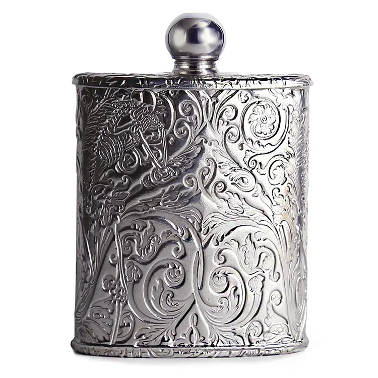 英国进口 随身便携酒壶 威士忌酒瓶 花纹英伦复古风 户外露营旅行