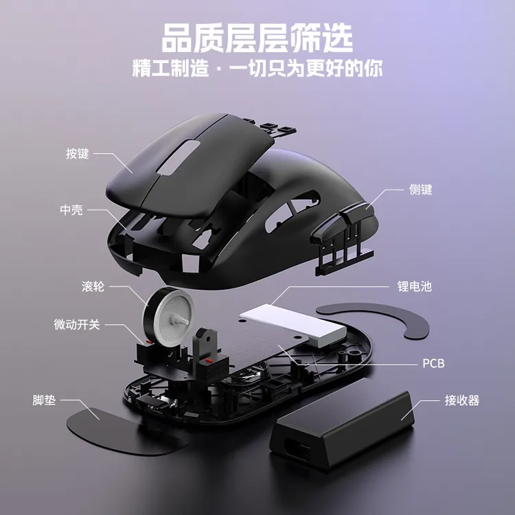 《119外设》目目牛S1pro轻量化电竞游戏cf瓦csgo鼠标3395芯片60克