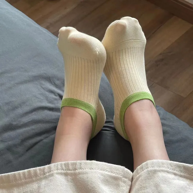 韩版 女夏季薄款点胶不掉跟短袜日系ins风甜美马卡龙纯色低帮船袜