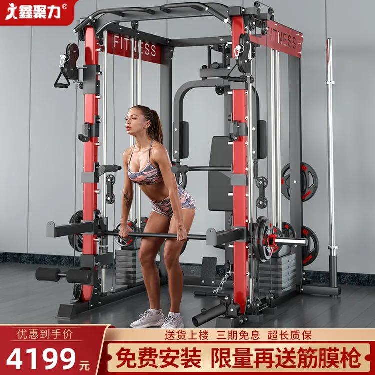 飞鸟龙门架综合健身一体机男士家用多功能史密斯机深蹲腹肌卧推架