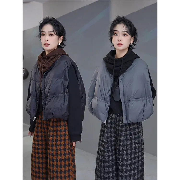 时尚百搭马甲女秋冬新款欧货时尚宽松百搭短款坎肩背心马夹上衣