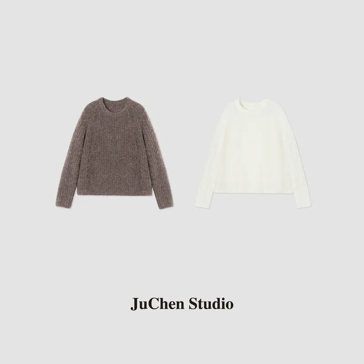 “雪绒花”治愈系软糯好感圈圈纱慵懒套头针织衫 DW2306096-895