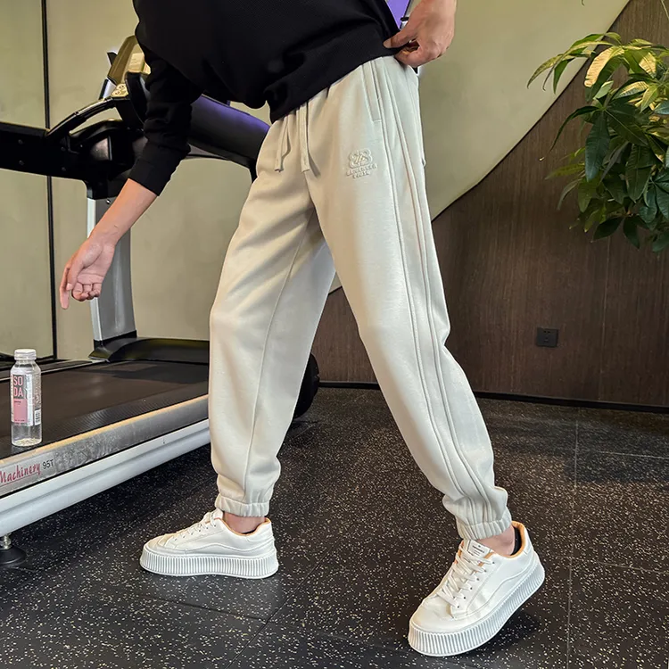 重磅加绒卫裤男款潮牌运动裤秋冬季痞帅束脚男裤2024新款休闲裤子