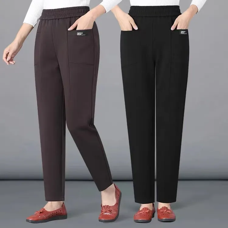 妈妈萝卜裤秋款宽松外穿中老年裤子女中年春秋大码时尚休闲哈伦裤