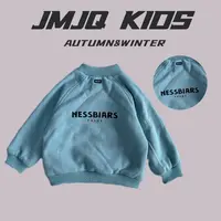 【JMJQ 23976】秋冬时尚韩版中小童加绒加厚印字母附口袋套头卫衣