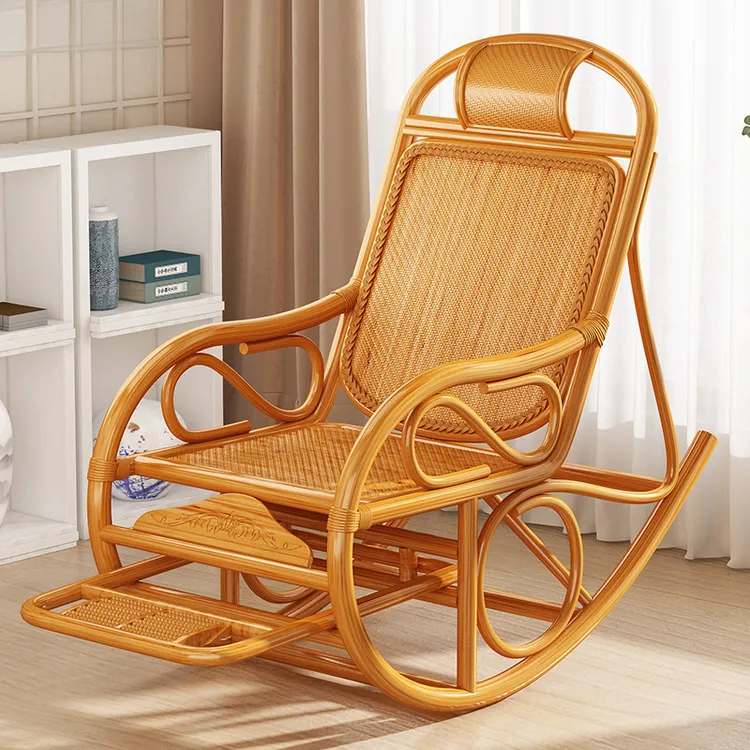 阳台摇椅户外藤椅摇摆椅懒人摇摇椅家用逍遥椅老人夏季竹躺椅藤编