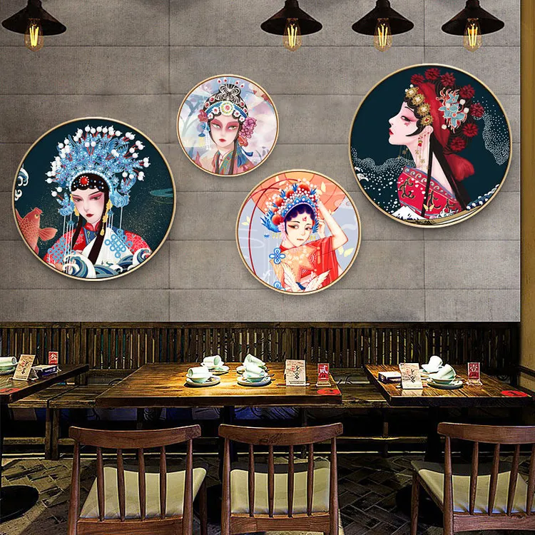 京剧花旦设计装饰防水壁画挂件装饰画轻奢简约艺术玄关画高档定制