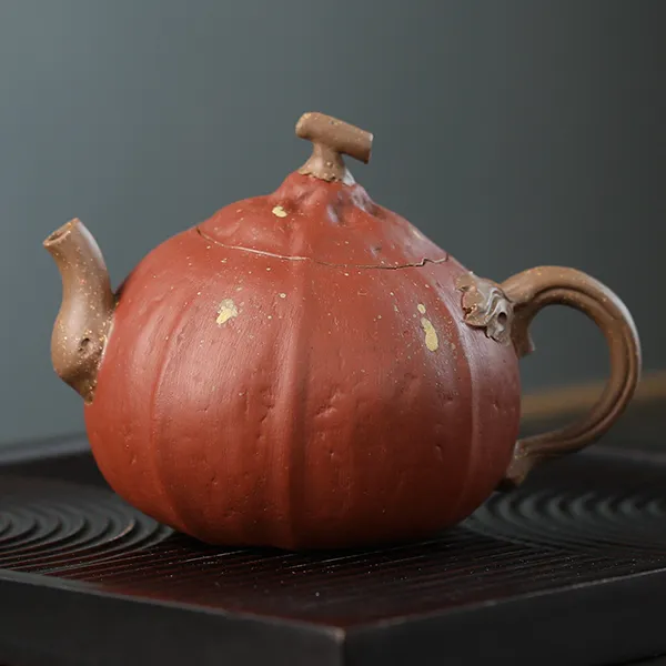宜兴紫砂泡茶壶纯手工南瓜小红泥手制