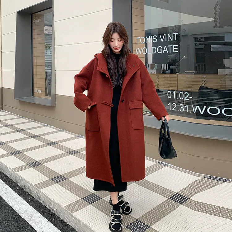 呢子安克拉秋冬小个子大衣女冬2025超好看韩系赫本风毛呢外套