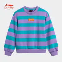 李宁卫衣女童运动时尚系列舒适加绒宽松套头无帽卫衣YWDT272-B品