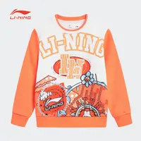 李宁卫衣女童运动时尚系列舒适透气常规套头无帽卫衣YWDT160-B品