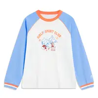 李宁女大童运动潮流系列宽松休闲舒适运动长袖T恤衫YHST150-B品