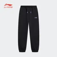 李宁卫裤男童冬季篮球系列时尚保暖加绒宽松运动长裤YKLT274-B品