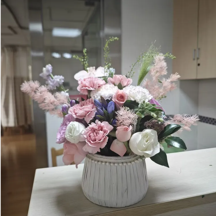 七夕三八节花篮藤编编织手工塑料仿藤儿童手提篮子田园创意花卉