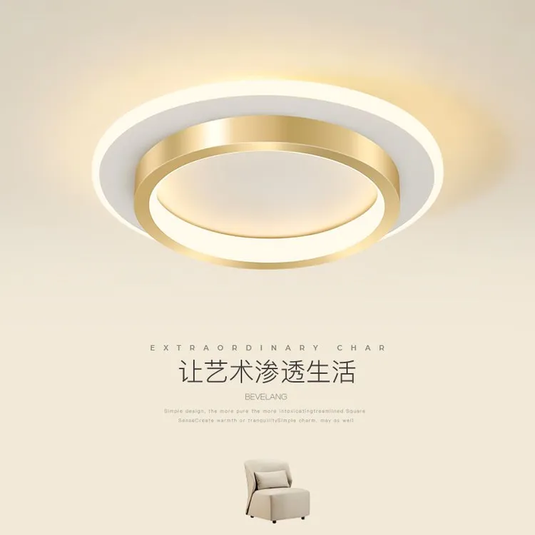 led玄关灯入户门厅灯北欧简约走廊过道灯金色衣帽间阳台吸顶灯具