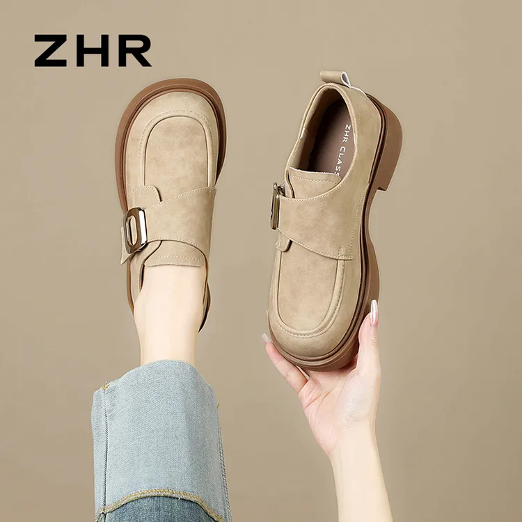 ZHR鞋子女款爆款2025新款勃肯鞋女厚底明星同款百搭鞋子乐福鞋