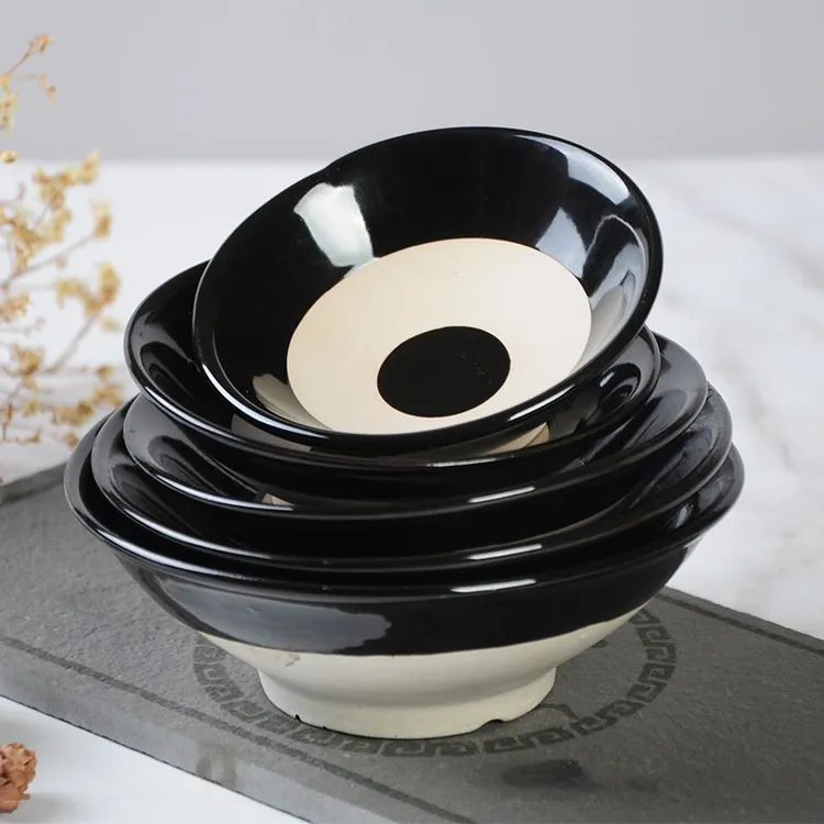 仿古粗陶酒碗水浒传蒸碗扣碗摔酒碗老式黑色碗家用商用复古道具碗