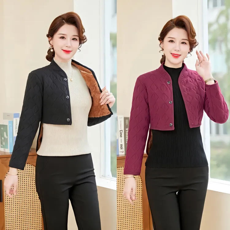 冬季中老年加绒加厚护肩妈妈装女士小棉袄护腰护背保暖防寒坎肩