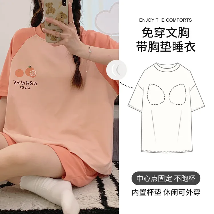 2025新款短裤短袖夏季薄款可外穿休闲家居服两件套60040
