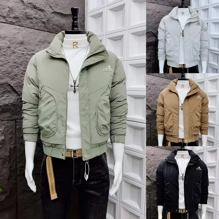 新款棉服外套男冬季保暖立领男士棉衣潮流韩版纯色精神小伙棉袄